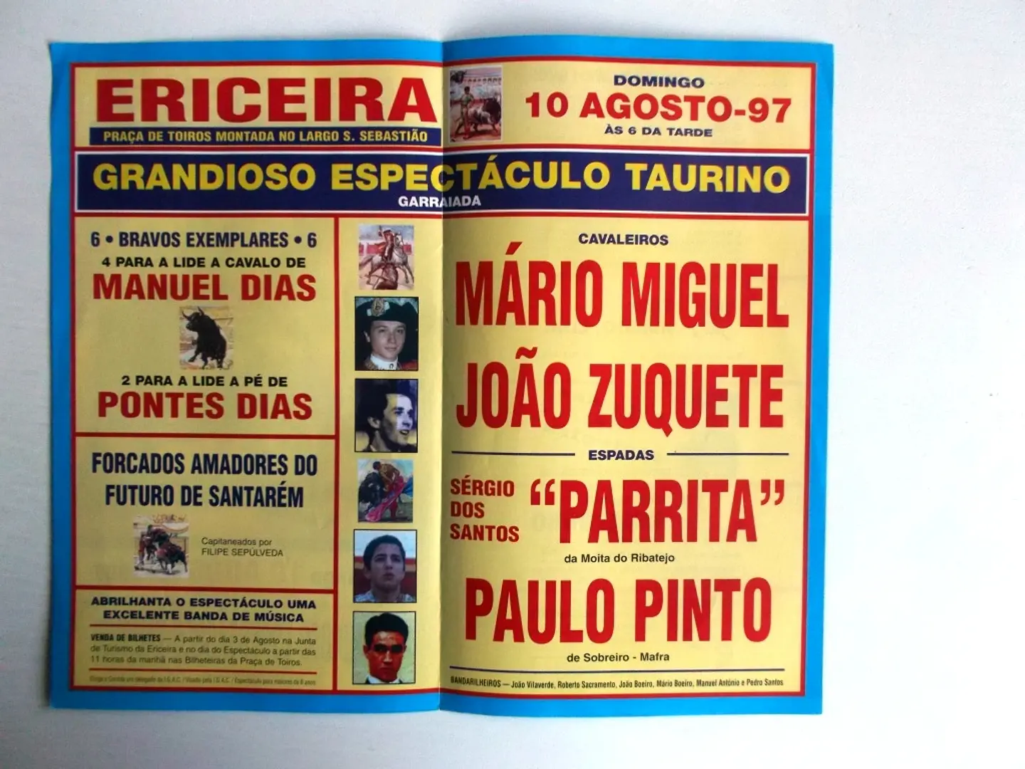 Panfleto Corrida de Toiros - Ericeira - Agosto 1997 2