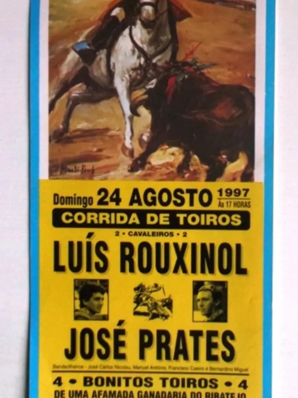 Panfleto Corrida de Toiros - Vilarandelo - Agosto 1997 1