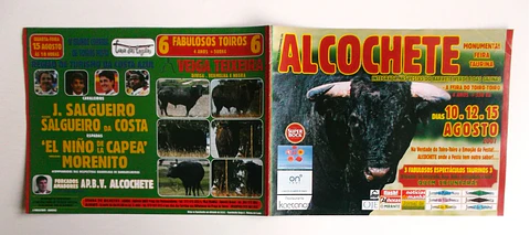 Panfleto Corrida de Toiros - Alcochete - Agosto 2007