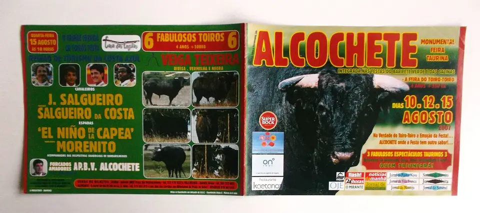 Panfleto Corrida de Toiros - Alcochete - Agosto 2007 1