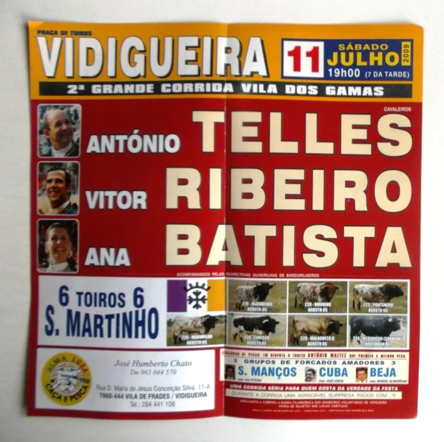 Panfleto Corrida de Toiros - Vidigueira - Julho 2009 2