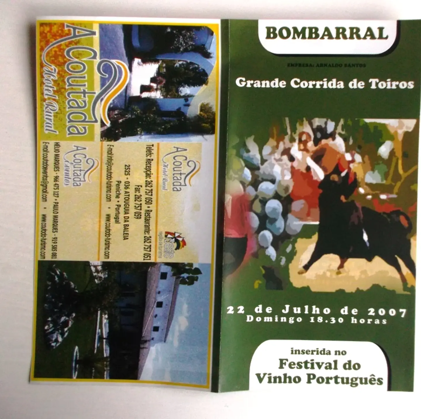 Panfleto Corrida de Toiros - Bombarral - Julho 2007 1