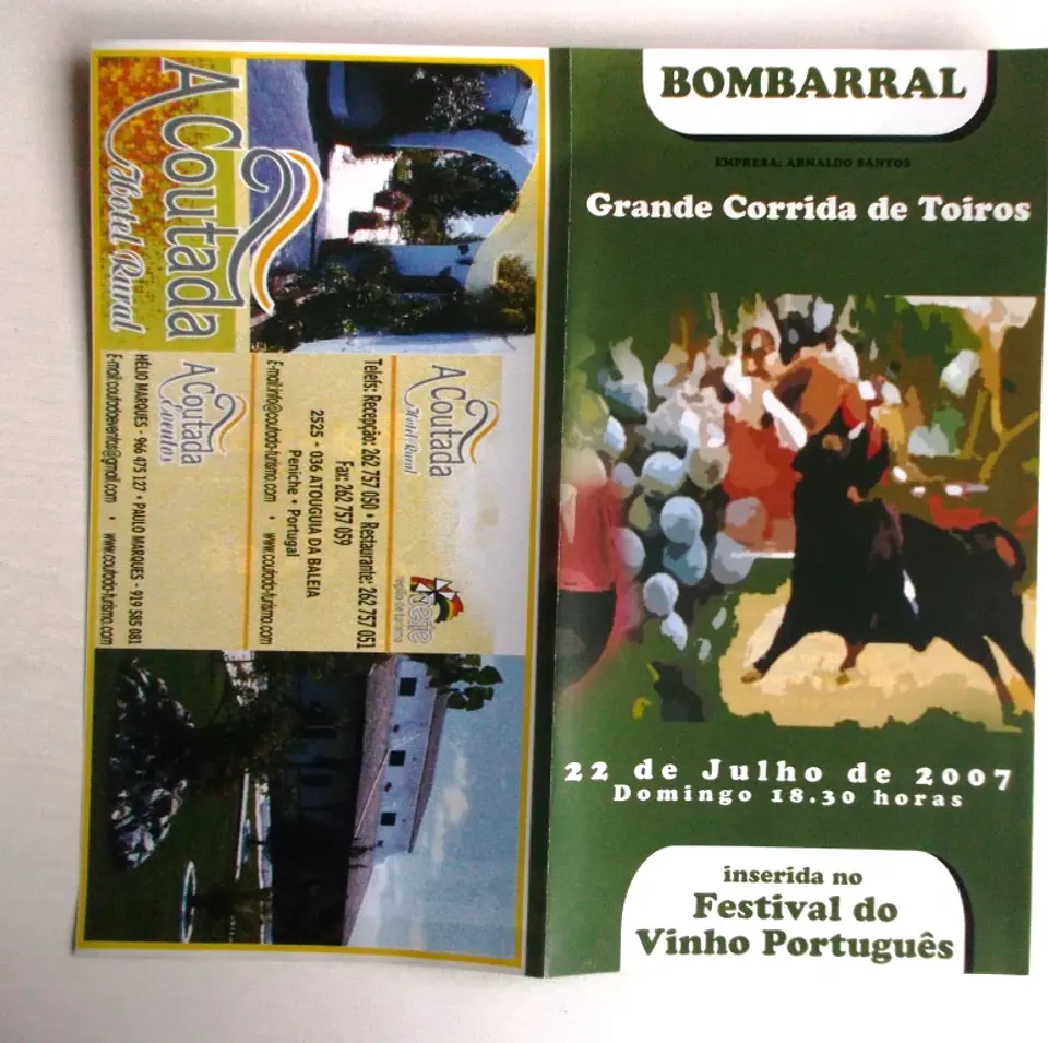 Panfleto Corrida de Toiros - Bombarral - Julho 2007 1