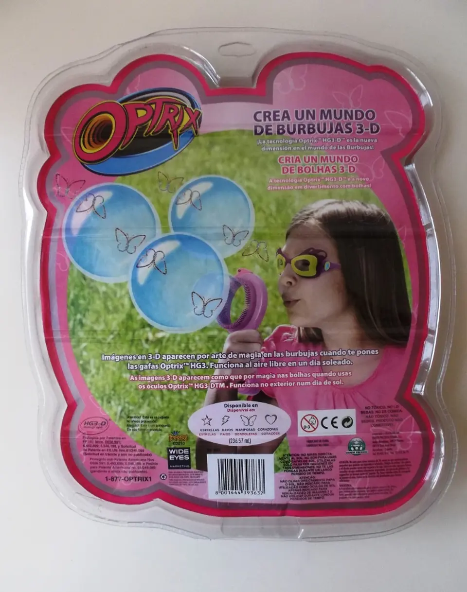 Optrix 3-D Bubbles, Conjunto Rosa - Borboletas 2