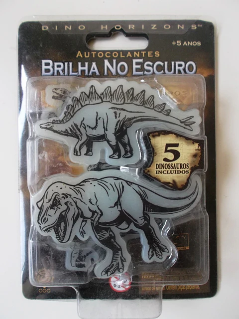 Dinossauros autocolantes - brilham no escuro