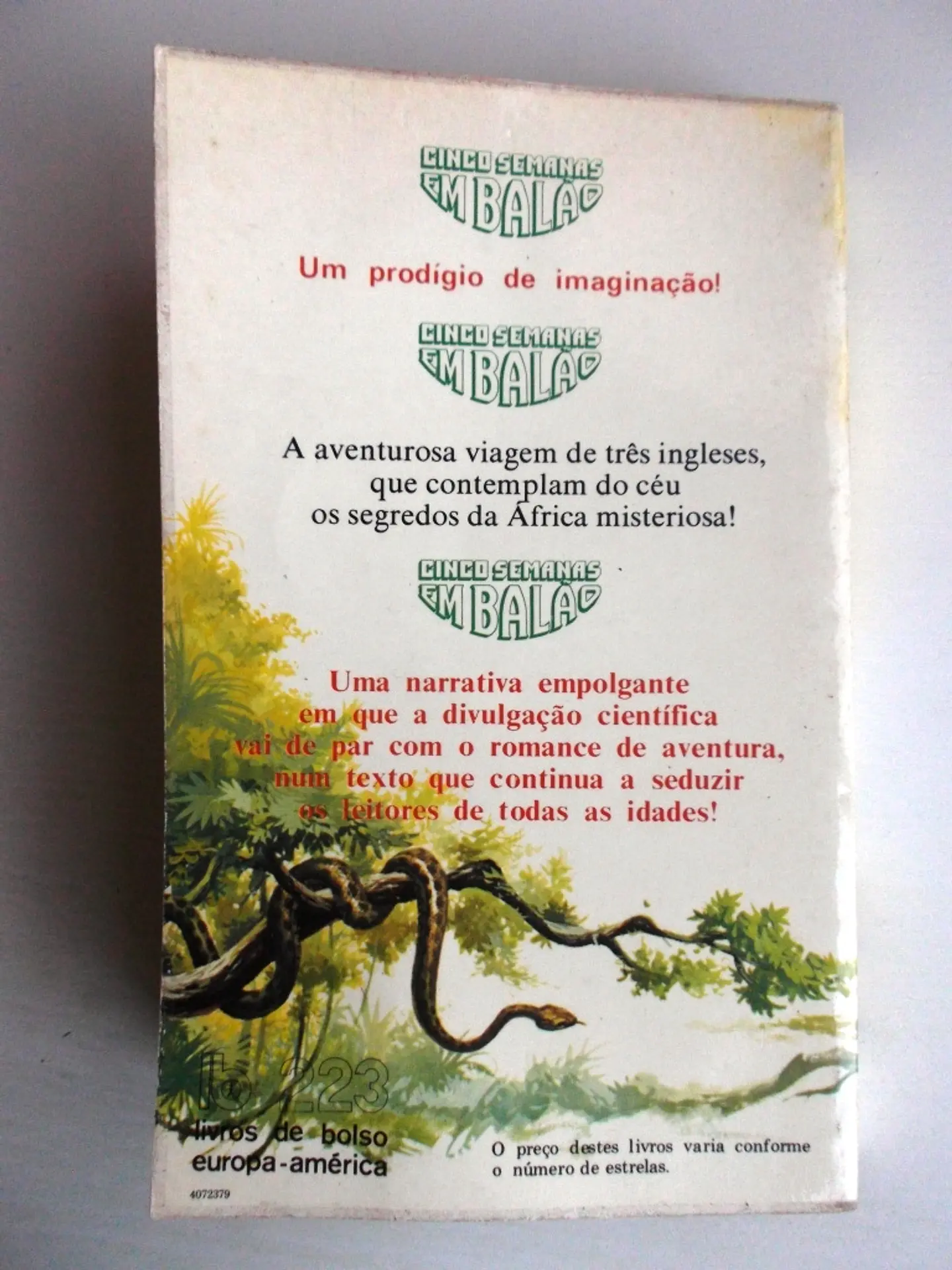 Livro de Bolso Europa América 223 - Cinco semanas em balão - Júlio Verne 2