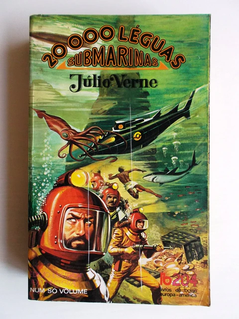 Livro de Bolso Europa América 204 - 20.000 mil Léguas Submarinas - Júlio Verne