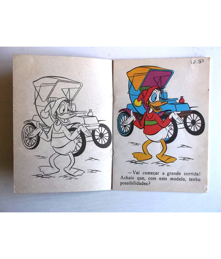 Caderno para colorir - Donald nas corridas