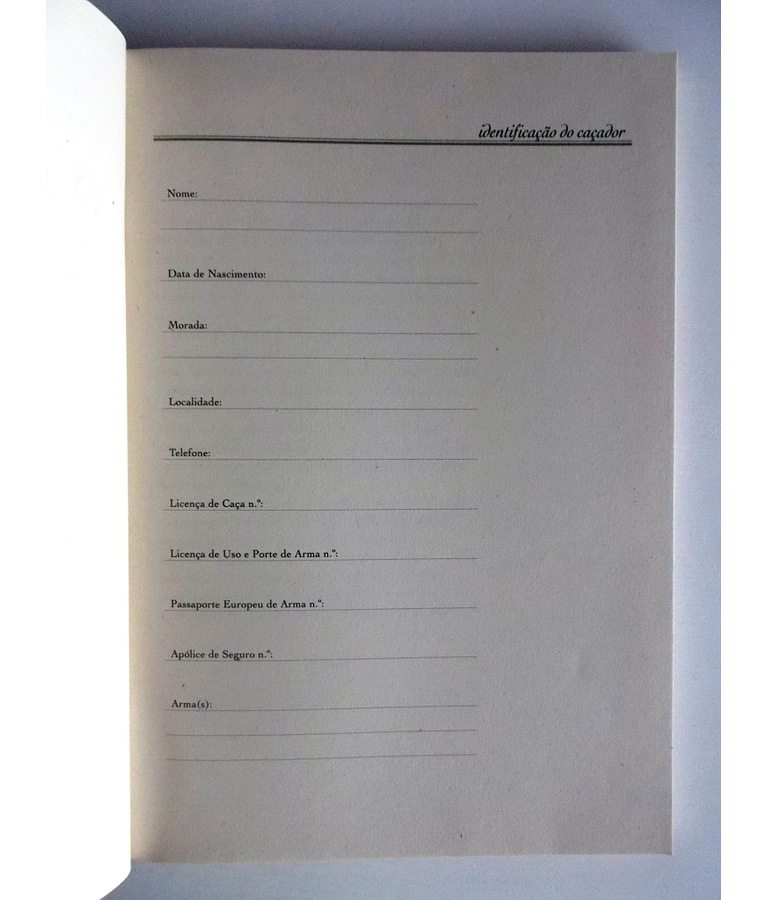 O meu livro de caça