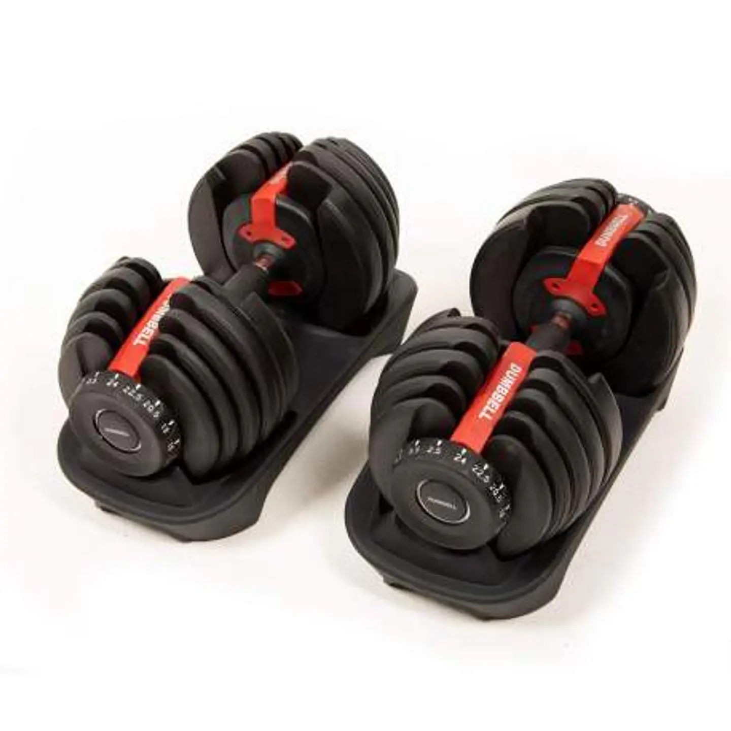 Set di 2 manubri regolabili a 15 livelli | 2,5-24 kg | Con base protettiva 1