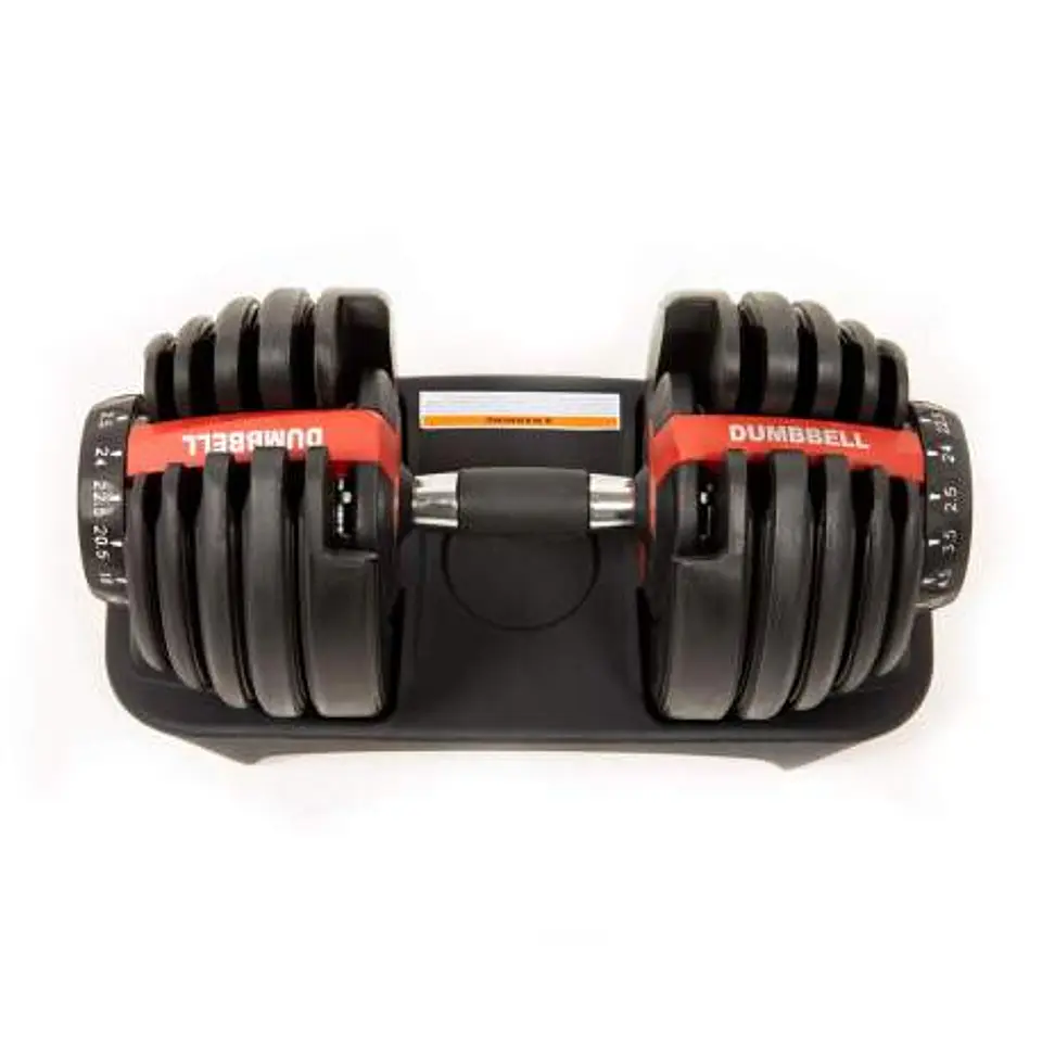 Set di 2 manubri regolabili a 15 livelli | 2,5-24 kg | Con base protettiva 3