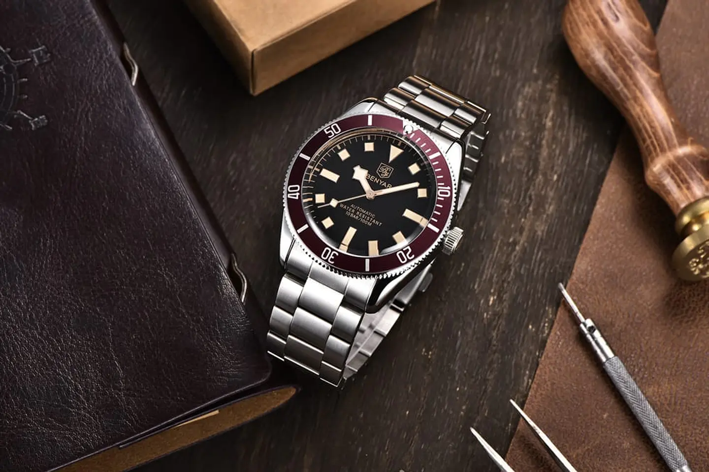 Benyar Automático Acero Retro Diver 4