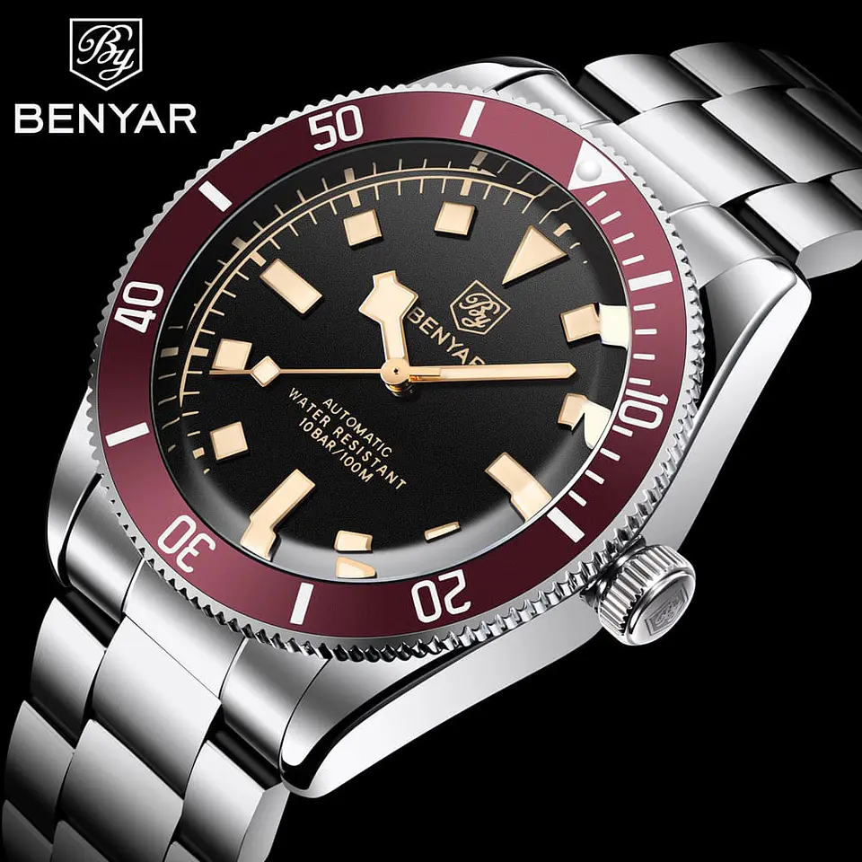 Benyar Automático Acero Retro Diver 5