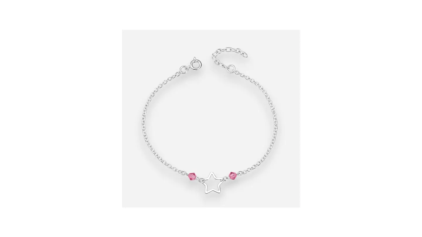 Pulsera Estrella Cristales Hecho con Swarovski® Rosado 1