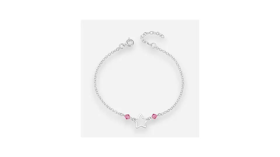 Pulsera Estrella Cristales Hecho con Swarovski® Rosado 1