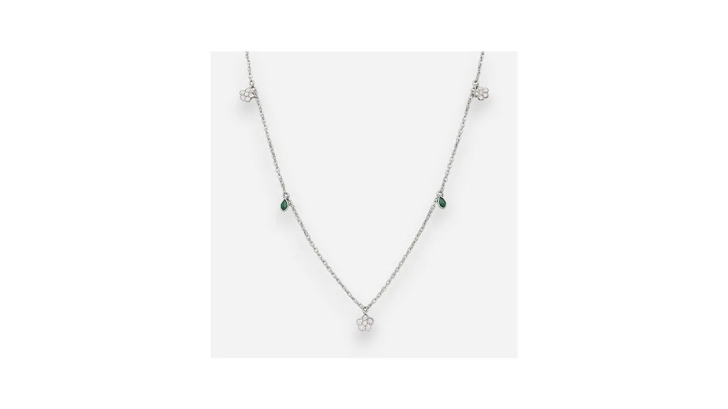 Collar Floral con Circones Verde Esmeralda 1