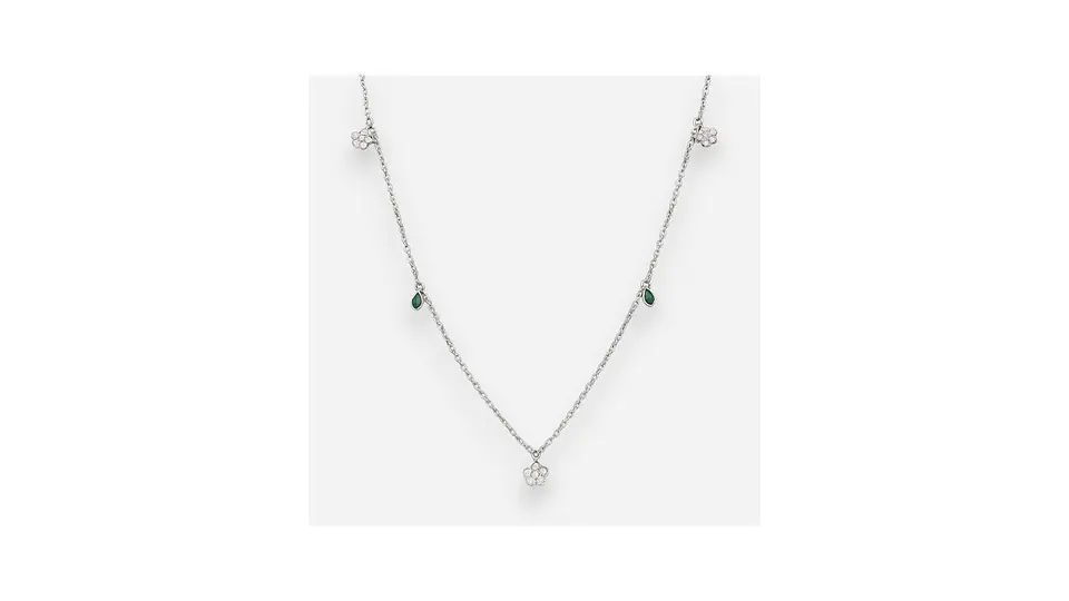 Collar Floral con Circones Verde Esmeralda 1