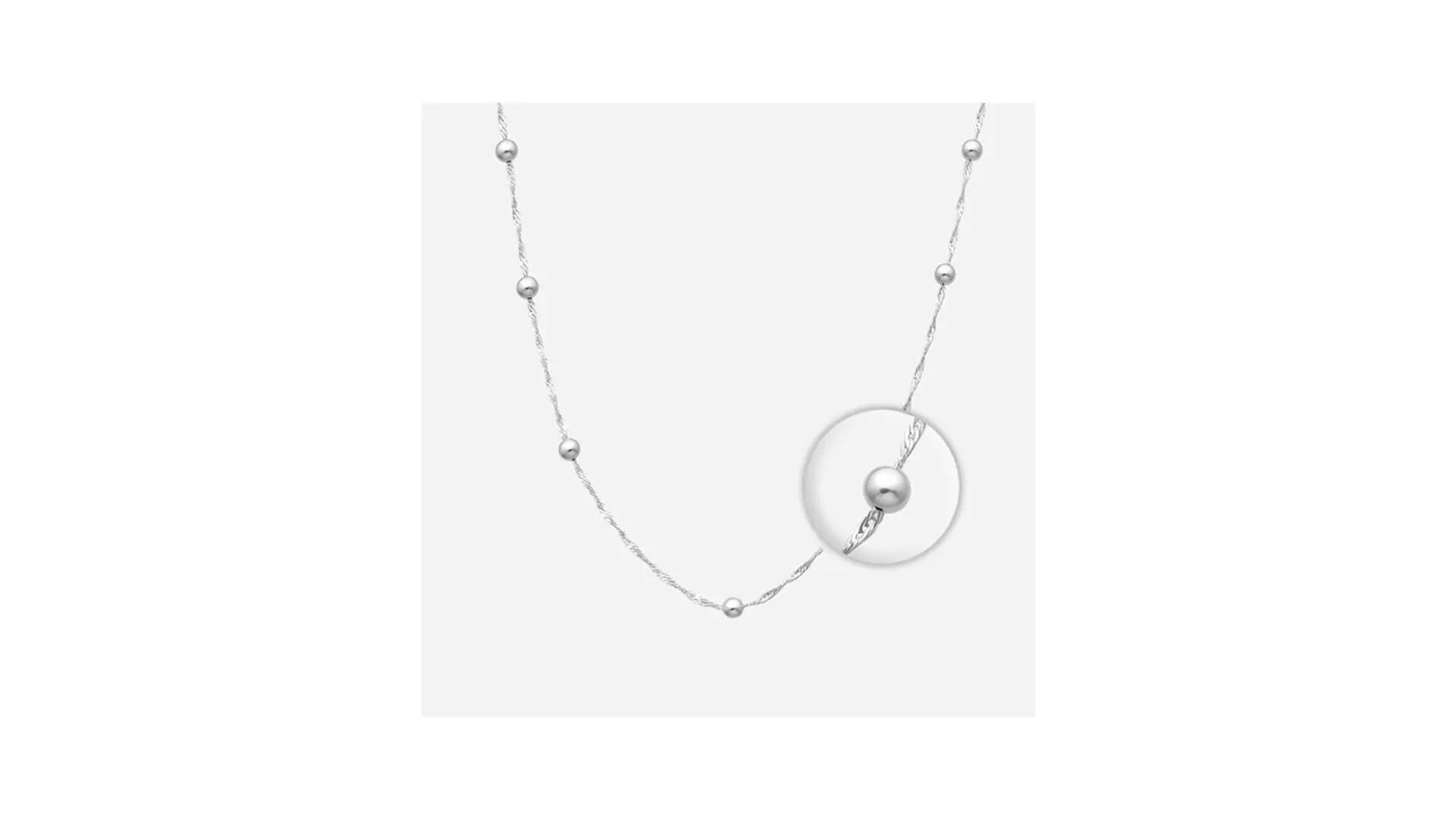 Cadena Singapur con Bolitas Plata 925 1.3mm 1