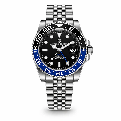 Pagani Design GMT 1662 Automático Acero 40mm Negro Azul