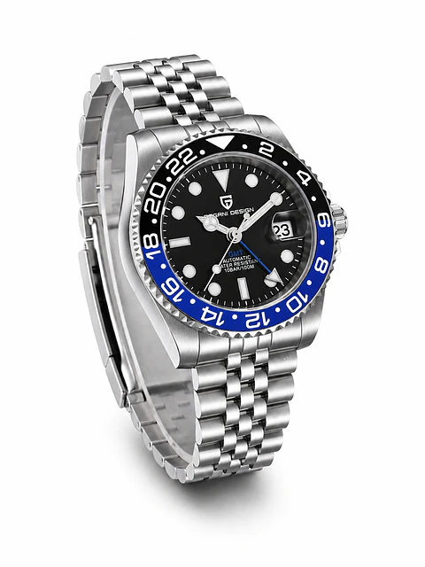 Pagani Design GMT 1662 Automático Acero 40mm Negro Azul
