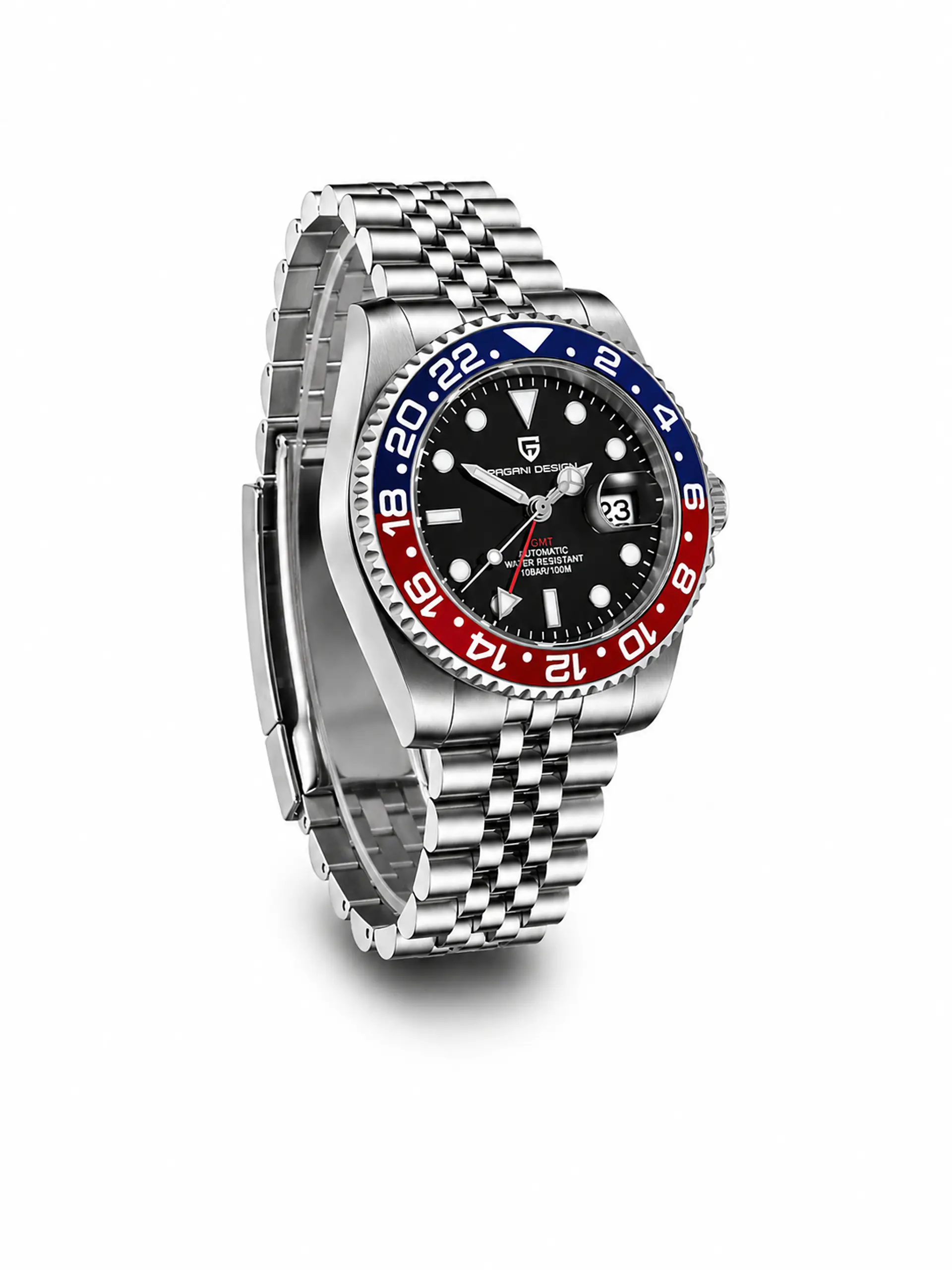Pagani Design PD-1662 GMT Automático Acero 40 mm Azul/Rojo 2