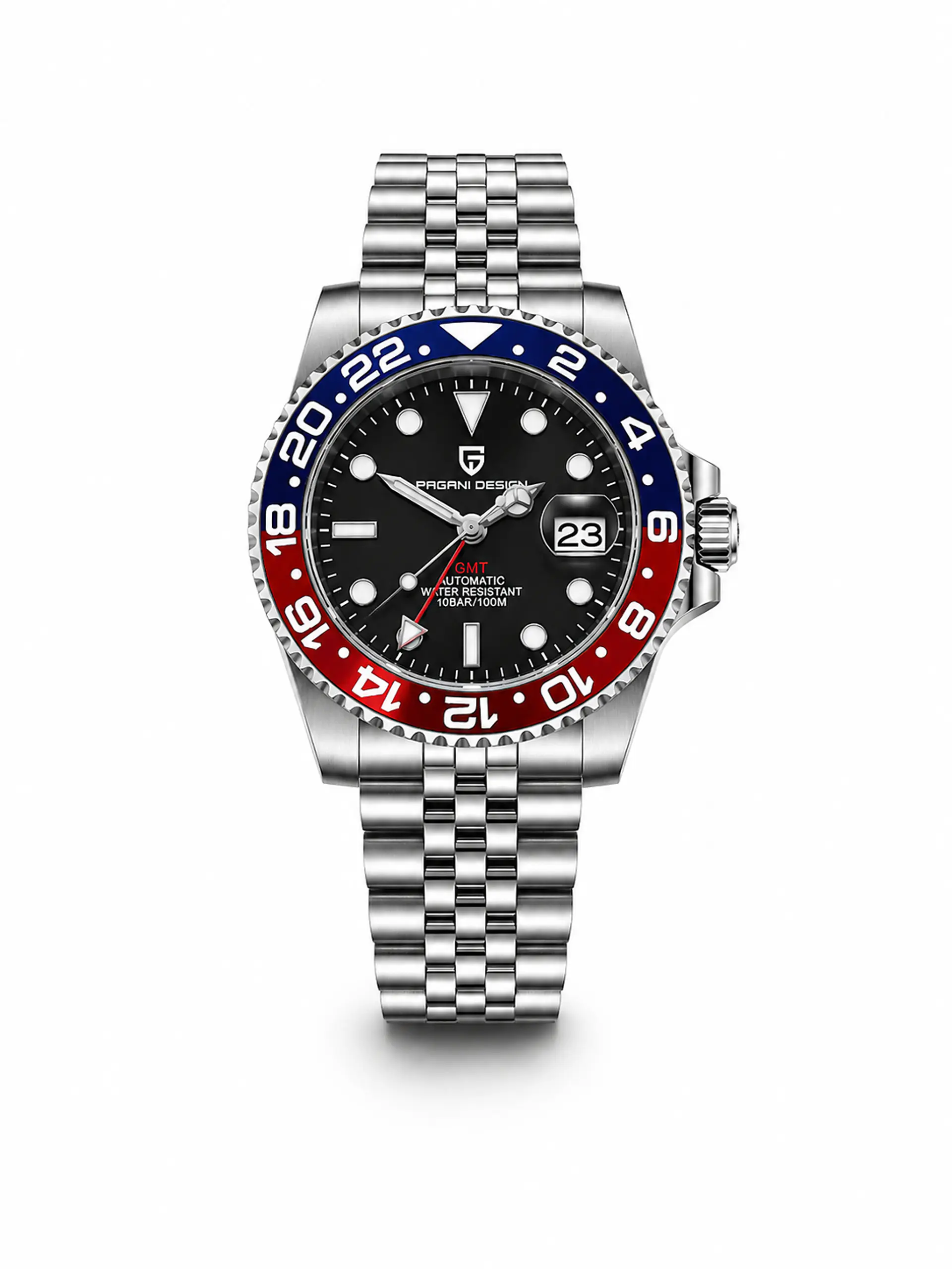 Pagani Design PD-1662 GMT Automático Acero 40 mm Azul/Rojo 1