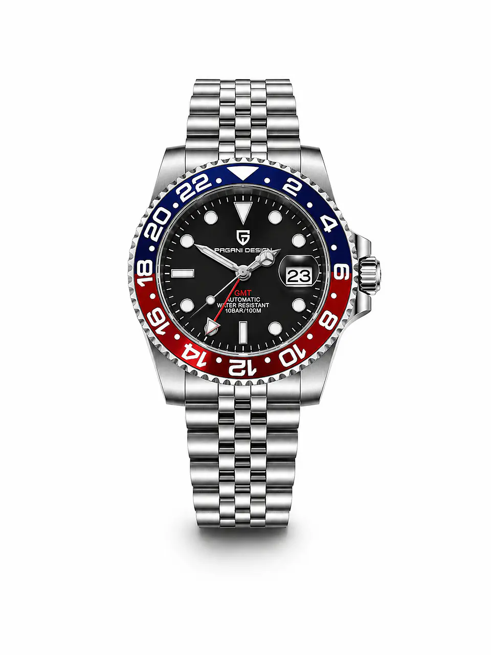 Pagani Design GMT 1662 Automático Acero 40mm Azul Rojo 1