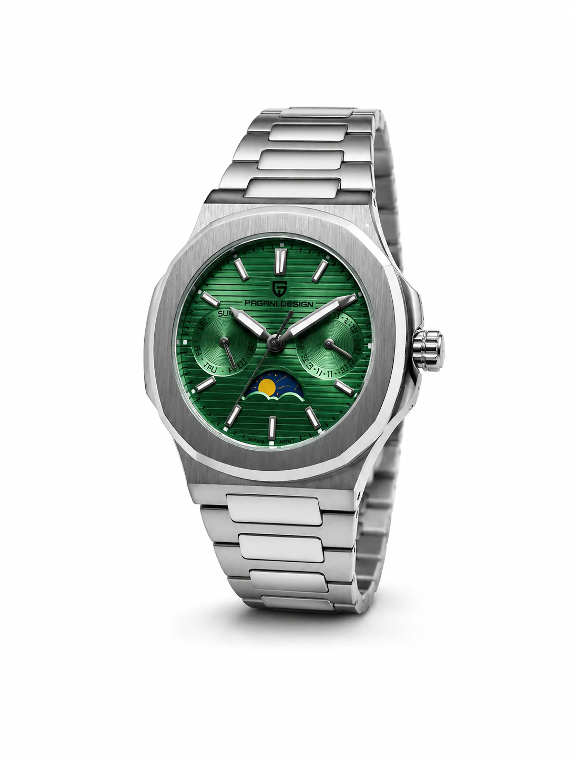 Pagani Design PD-1786 Fase Lunar Multifunción Acero Verde 3