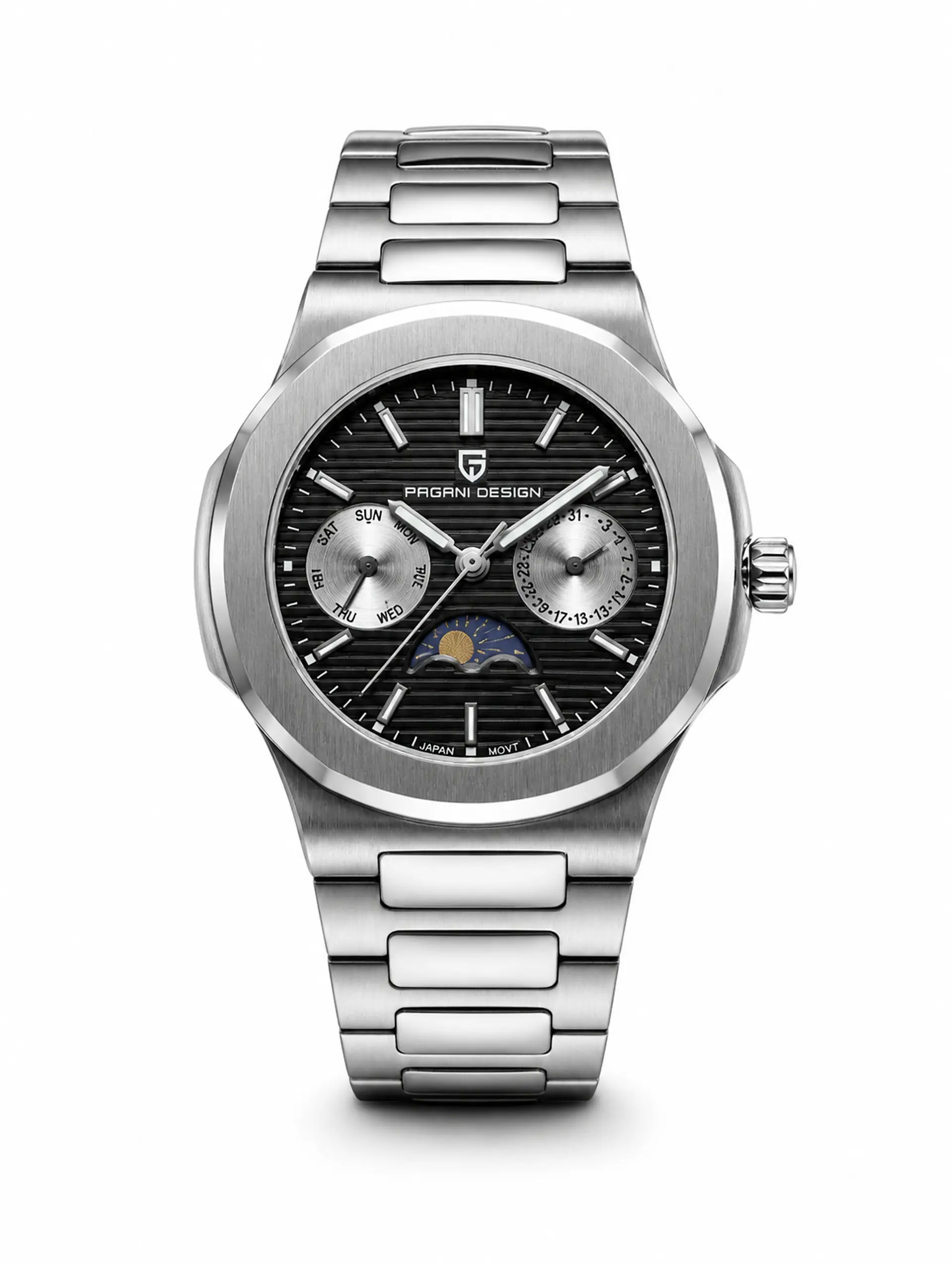 Pagani Design PD-1786 Fase Lunar Multifunción Acero Negro 1