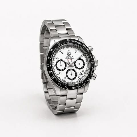Benyar 6159 Chronograph Panda Steel