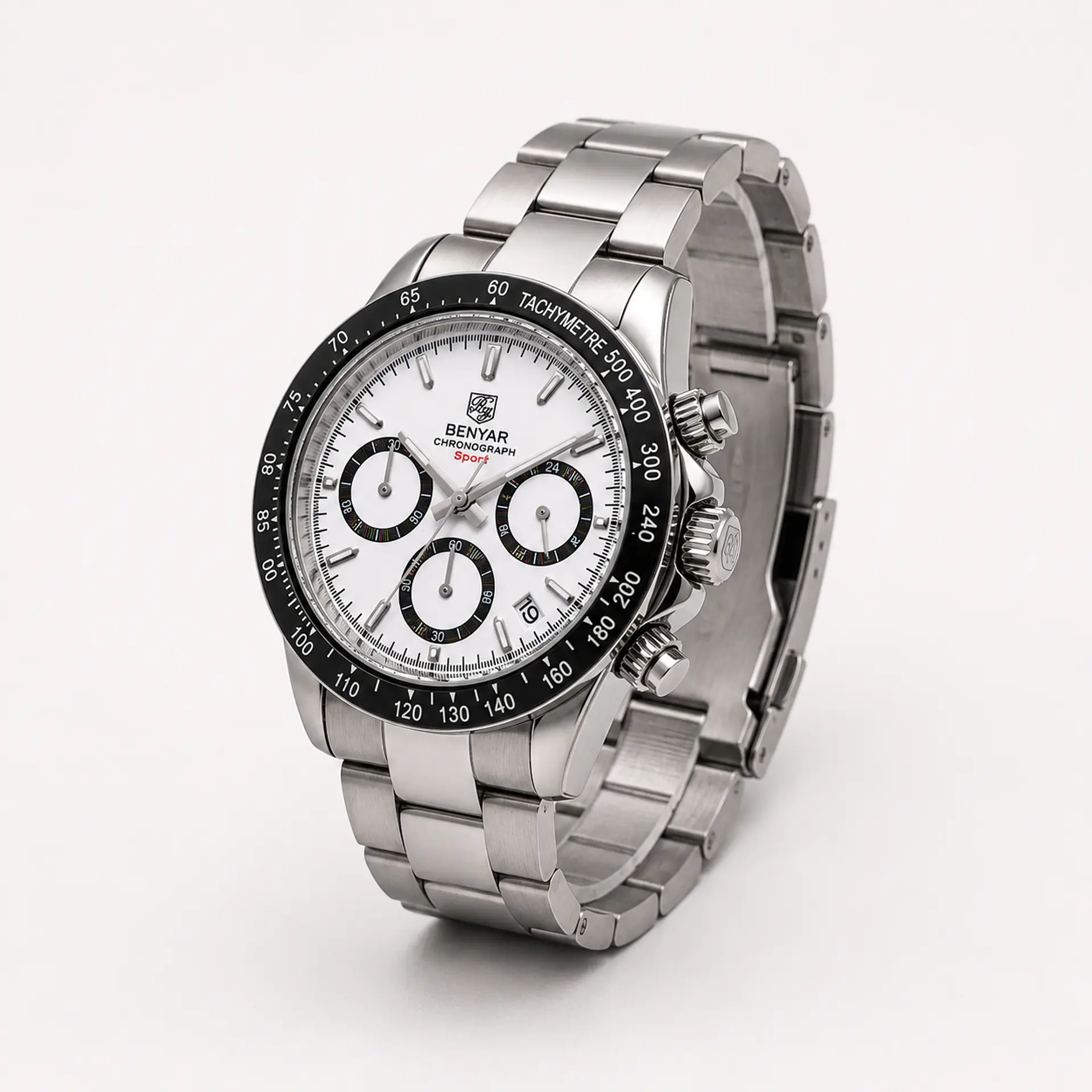 Benyar BY-5169 Chronograph Panda Acero 40 mm 3