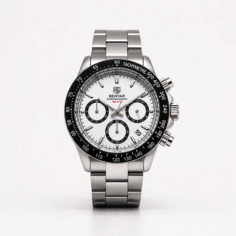 Benyar 6159 Chronograph Panda Steel