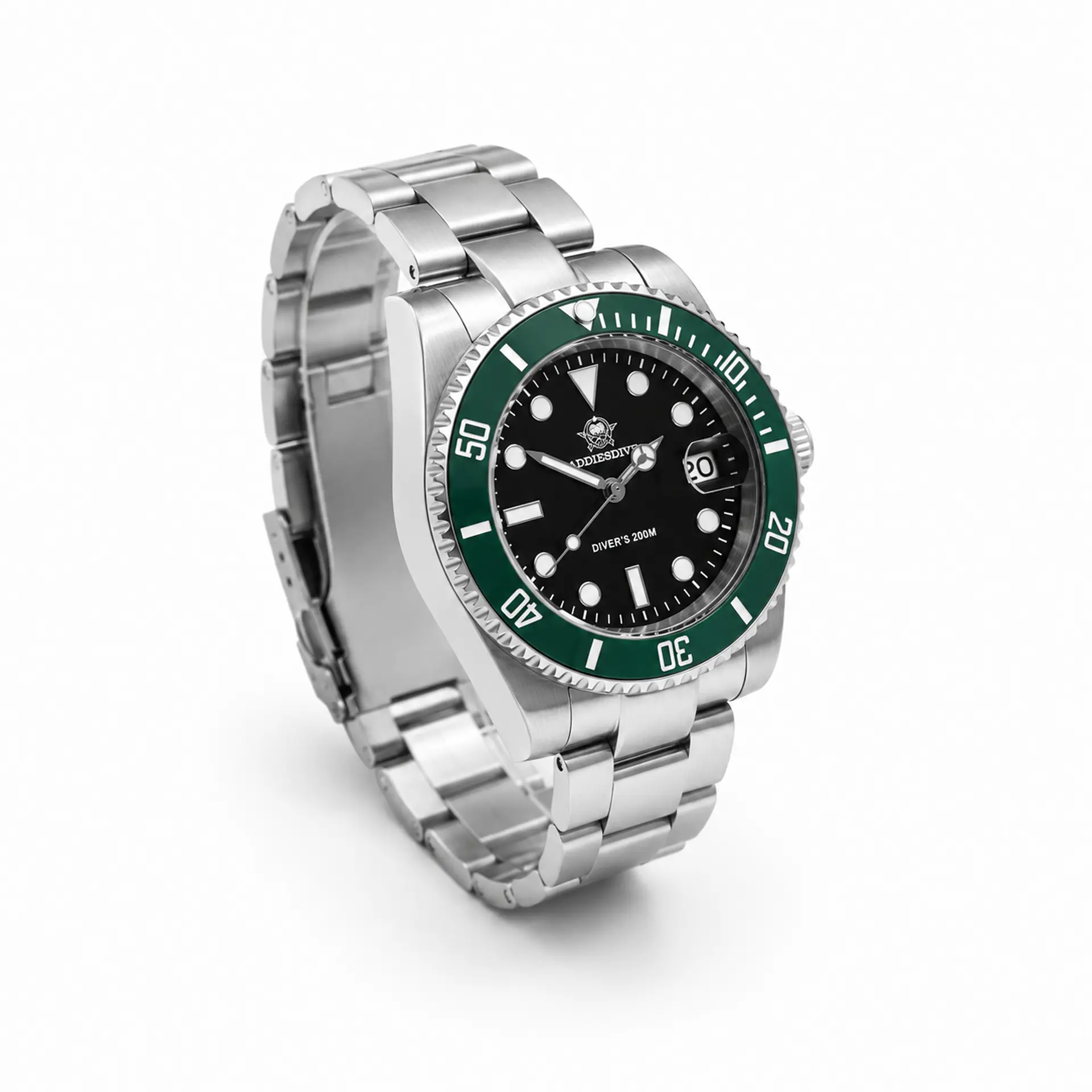 ADDIESDIVE H3 Diver 200M Acero Inoxidable – Bisel Verde 2