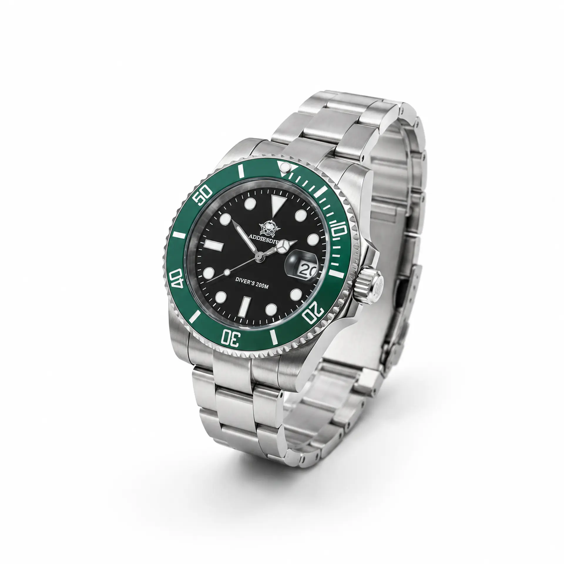 ADDIESDIVE H3 Diver 200M Acero Inoxidable – Bisel Verde 3