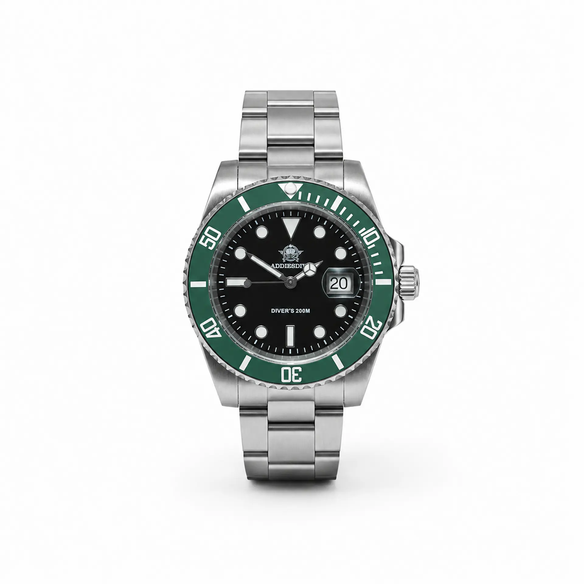 ADDIESDIVE H3 Diver 200M Acero Inoxidable – Bisel Verde 1