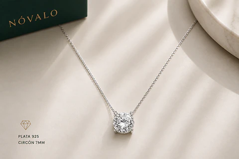 Collar Punto de Luz Plata 925 – Circón 7 mm