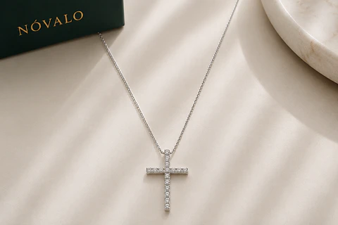 Collar Cruz con Circones Plata 925
