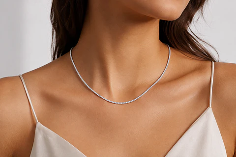 Collar Tenis en Plata 925 – Circones Brillantes 2 mm
