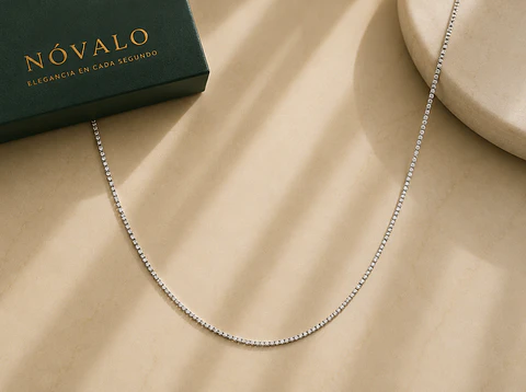 Collar Tenis en Plata 925 – Circones Brillantes 2 mm