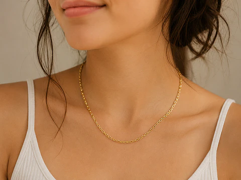 Cadena Clásica en Plata 925 con Baño de Oro 18K – 50 cm