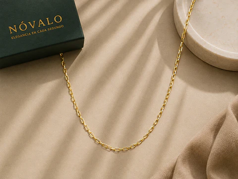 Cadena Clásica en Plata 925 con Baño de Oro 18K – 50 cm