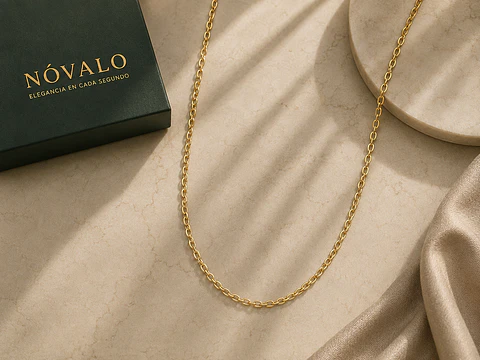 Cadena Clásica en Plata 925 con Baño de Oro 18K – 2 mm
