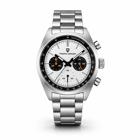 Pagani Design 1782 Blanco Cronógrafo 40 mm Acero Inoxidable