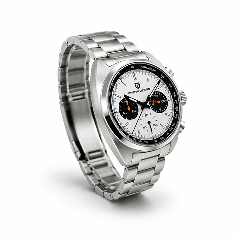 Pagani Design 1782 Blanco Cronógrafo 40 mm Acero Inoxidable