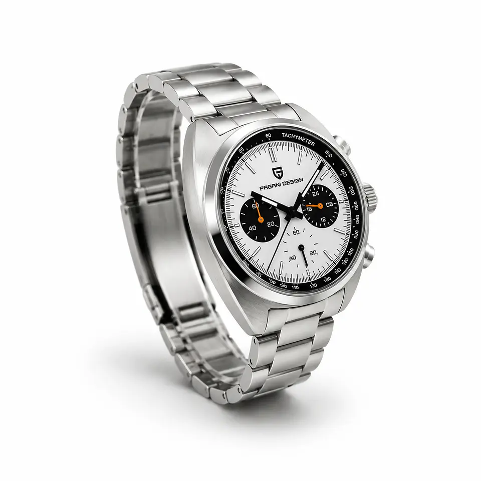 Pagani Design 1782 Blanco Cronógrafo 40 mm Acero Inoxidable 2