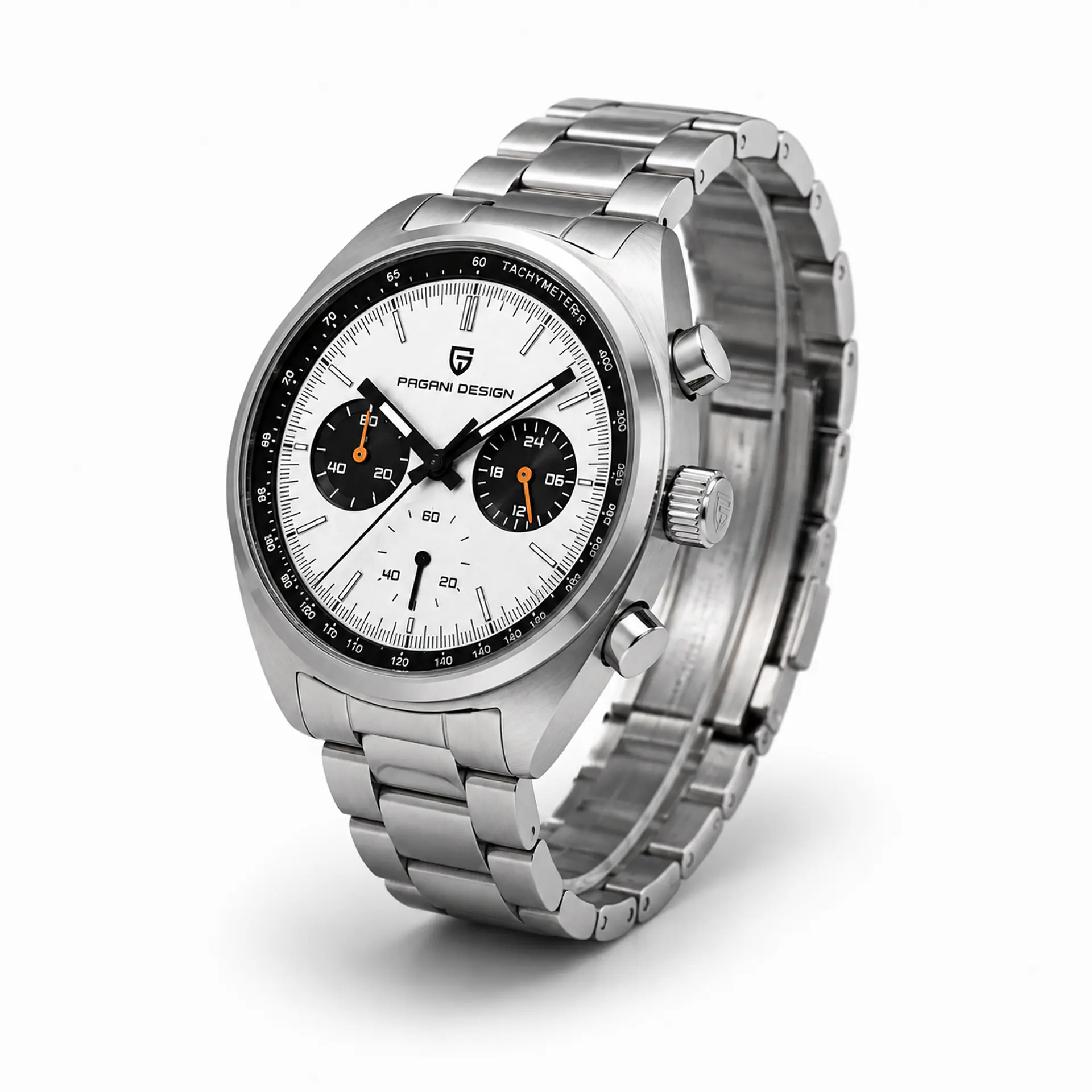 Pagani Design 1782 Blanco Cronógrafo 40 mm Acero Inoxidable 3