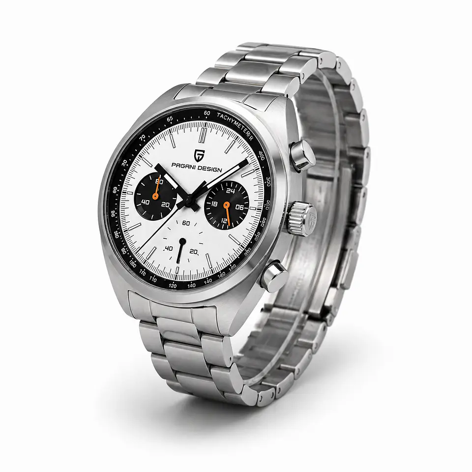 Pagani Design 1782 Blanco Cronógrafo 40 mm Acero Inoxidable 3