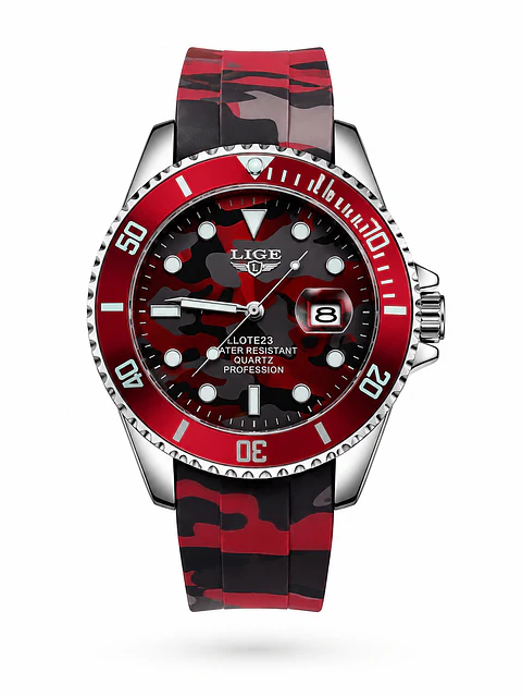 Lige Deportivo 43 mm – Rojo Camuflaje