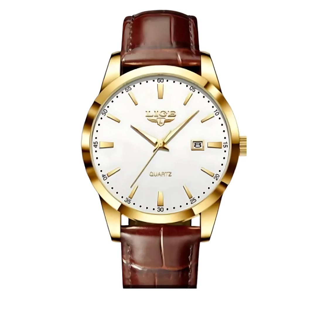 Reloj Lige Hombre Correa Marron Movimiento Cuarzo 1