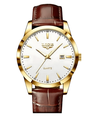 Reloj Lige Hombre Correa Marron Movimiento Cuarzo